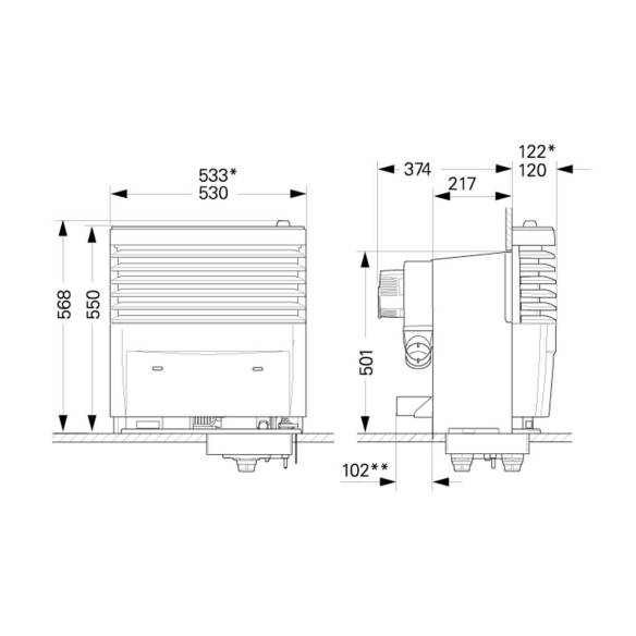 Truma S 5004 Caravanheizung mit Einbaukasten für 1 Gebläse ohne Verkleidung- aktuellstes Modell -