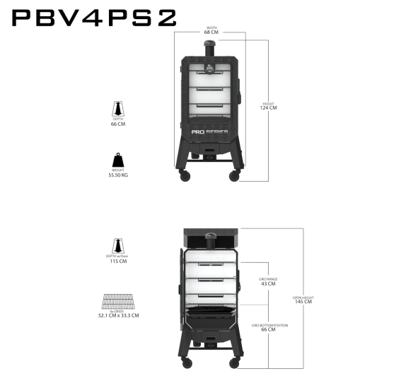 Pit Boss Vertical Pellet Smoker Räucherschrank- Grill PRO V4P Wifi inkl. 9 Kg Pellets