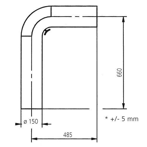 Rohrset gezogen 150 mm Stahl Schwarz