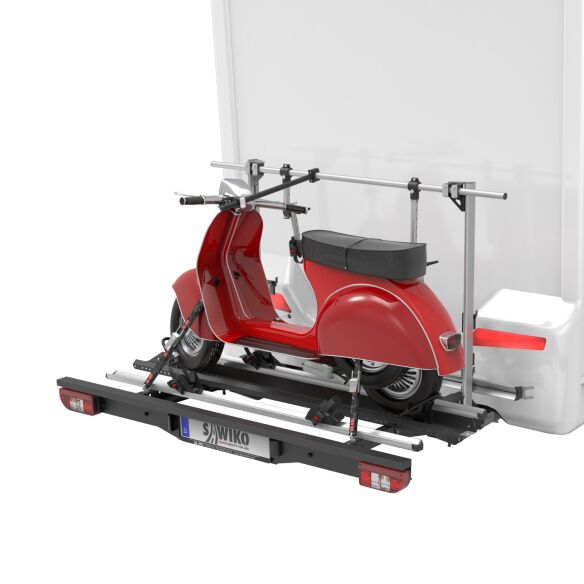 Lastenträger Vario mit Halogen-Beleuchtung für 1 Motorroller
