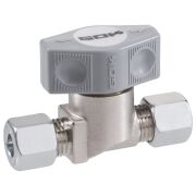 Drehgriff-SSV mit Sicherheitsabsperrventil vernickelt, bds. RVS 8