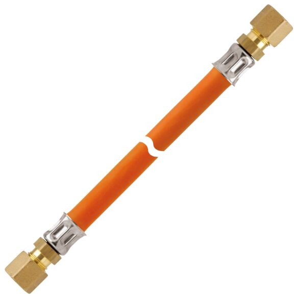 Gas-Hochdruckschlauchleitung 10 bar bds. RVS 8 x 600 MS