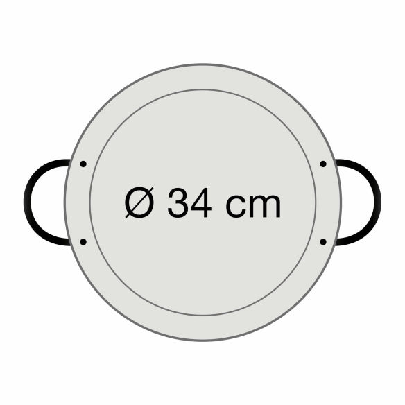 Paella-Pfanne Stahl poliert Ø 34 cm