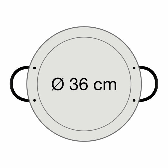Paella-Pfanne Stahl poliert Ø 36 cm