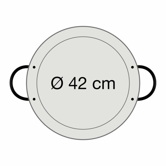 Paella-Pfanne Stahl poliert Ø 42 cm