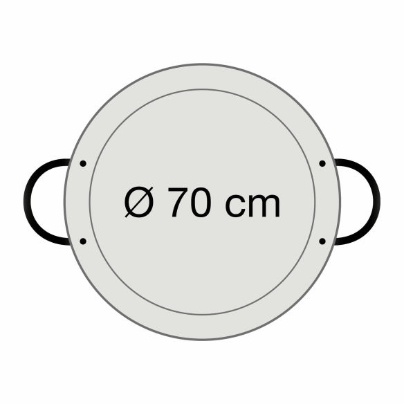 Paella-Pfanne Stahl poliert Ø 70 cm