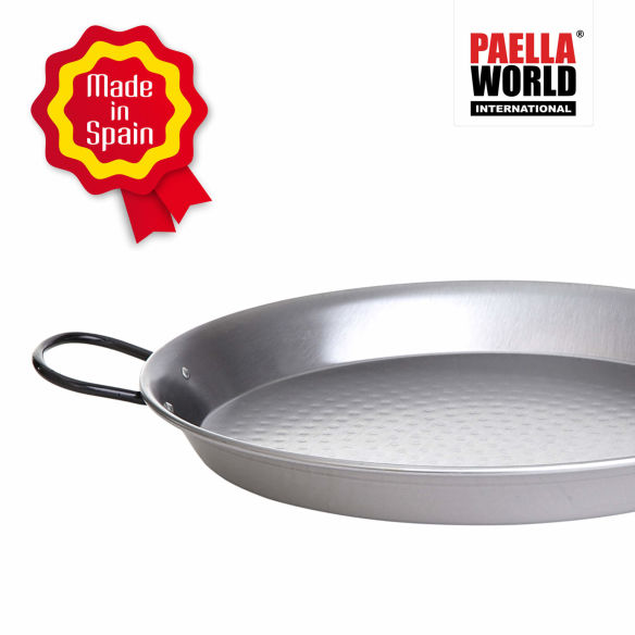 Paella-Pfanne Stahl poliert Ø 100 cm mit 4 Griffen