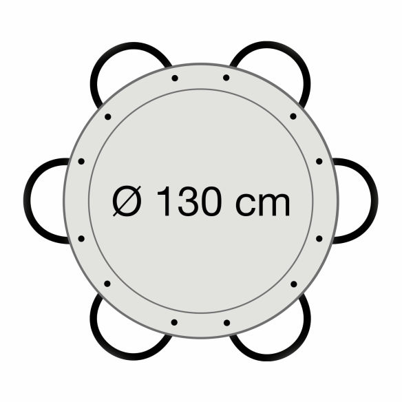 Paella-Pfanne Stahl poliert Ø 130 cm mit 6 Griffen