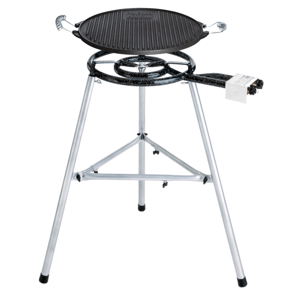 Paella-Grill-Set 1 inkl. Grillplatte aus Gusseisen mit Zündsicherung - Gastro-/Catering-Ausführung -