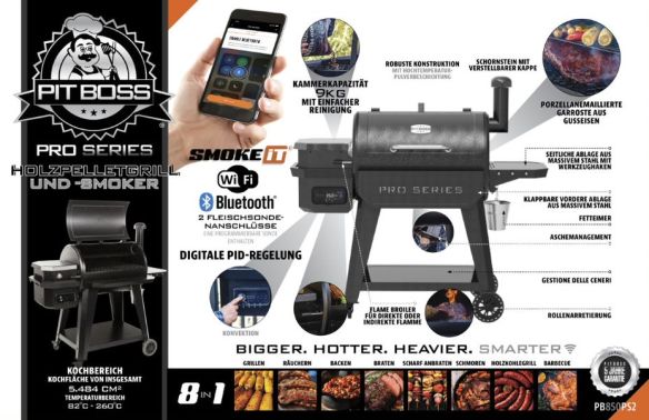 Pit Boss Pellet Smoker PRO 850 Wifi inkl. 9 Kg Pellets