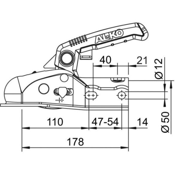 Kugelkupplung AL-KO AK 161/AK 270, 2700 kg