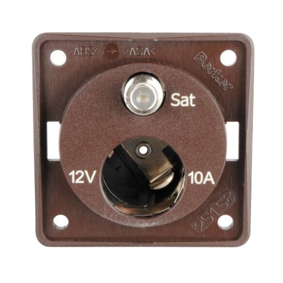 Steckdose 12 V/SAT, braun