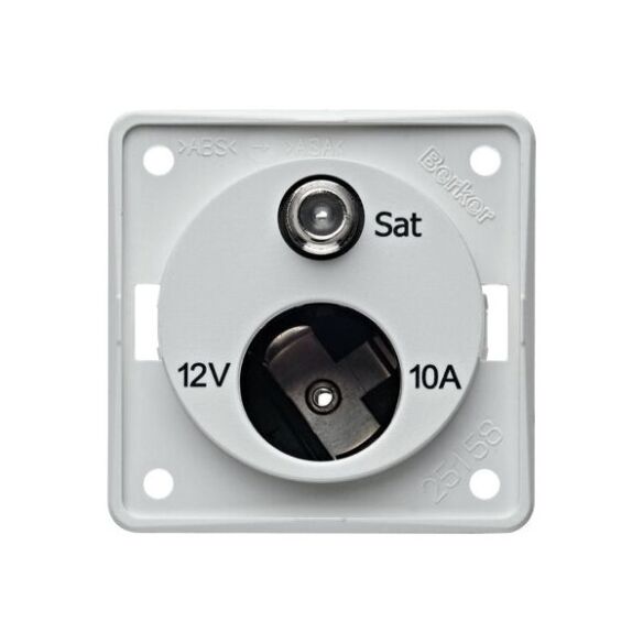 Steckdose 12 V/SAT, weiß matt