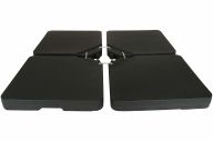 Kreuzfuß-Schirmständer 4er Set Platten 50 x 50 cm schwarz 