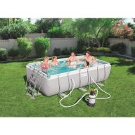 Bestway 56442 Frame Pool Power Steel 404x201x100cm Sandfilterpumpe Leiter 56442