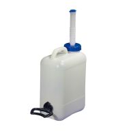 Aquafill Einfüllkanister mit Rangiergriff, Ausgießer und Entlüftungshahn.