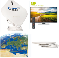 Cytrac®DX Premium Komplett Sat-Anlage Twin LNB + TV 19,5 Zoll 71 343