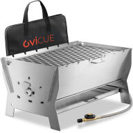 OVICUE Edelstahl Gas- & Holzkohle Steckgrill L inkl. Tasche & Gaskartusche 500gr 80004762