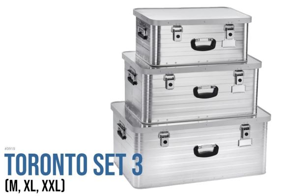 Aluminiumboxen Toronto Set 3 (47 l, 80 l & 130 l) Aluminiumboxen Toronto Set 3 (47 l, 80 l & 130 l)