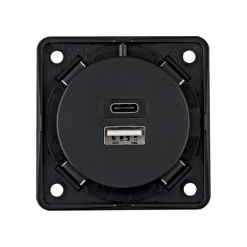 USB Ladesteckdose 2fach 230 V A+C anthrazit lose USB Ladesteckdose 2fach 230 V A+C anthrazit lose