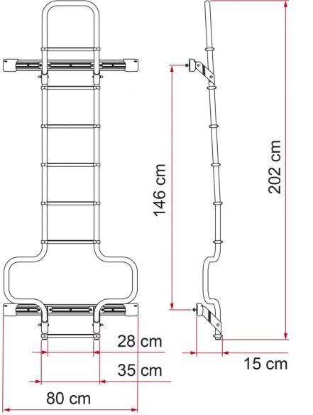 Alu-Außenleiter DeLuxe DJ H3 Skizze