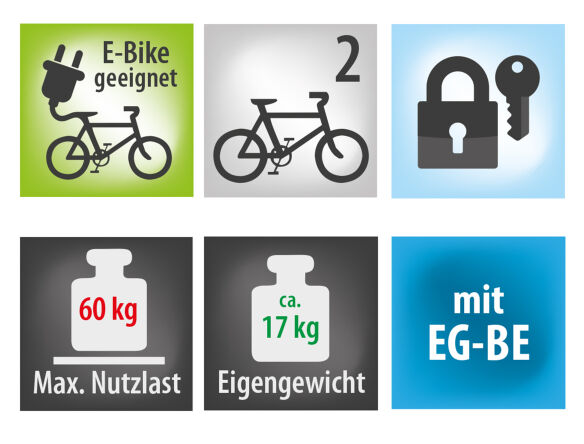 EUFAB Fahrradträger »FINCH«, für 3 Fahrräder, Befestigung