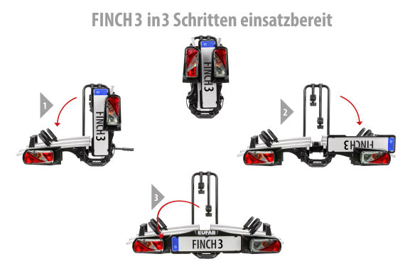 EUFAB Fahrradträger FINCH für 3 Fahrräder