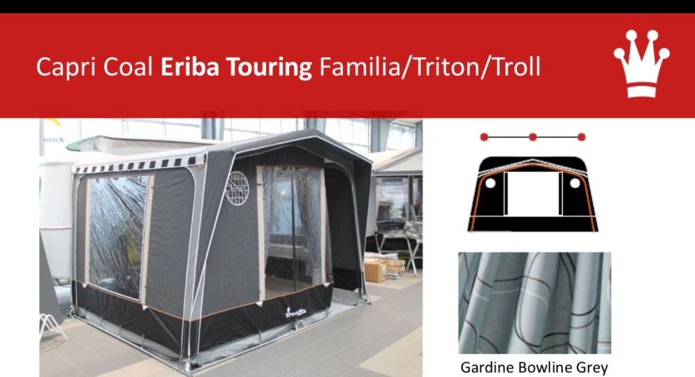 Isabella Vorzelt Capri Coal für Eriba Touring Troll inkl. CarbonX