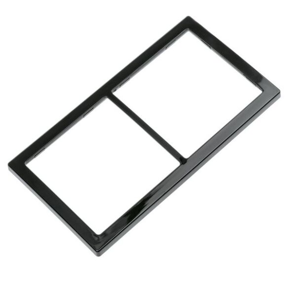 Abdeckrahmen schwarz hochglänzend, 2-fach