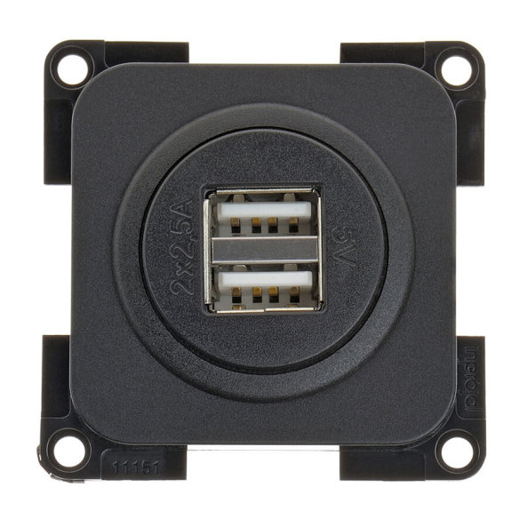 USB-A Steckdose 2-fach 2x2,5A Einbau m. Kappe – M+S Solution Online-Shop