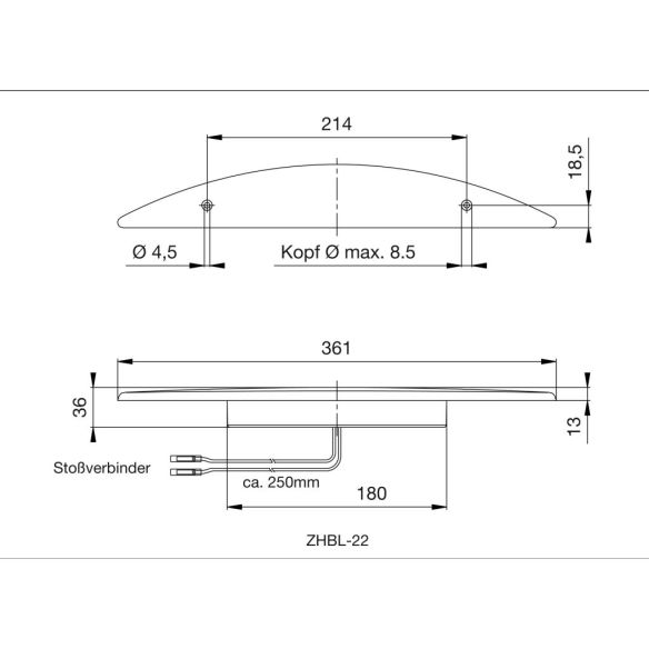 LED-Zusatzbremsleuchte ZHBL 22/12V Skizze