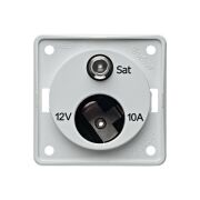 Steckdose 12 V/SAT, weiß matt