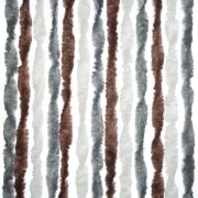 Chenille-Flauschvorhang grau/braun/weiß