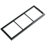 Abdeckrahmen schwarz hochglänzend, 3-fach