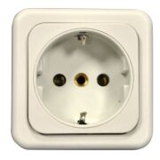 Schuko ohne Deckel, hellgrau