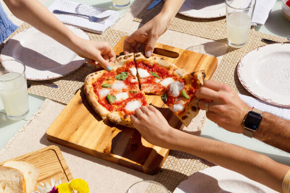 Alfa Forni Hybrid Pizzaofen Moderno 3 | Schiefergrau inkl. Gas Anschluss-Set