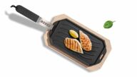 Cozze Gusseiserne Pfanne mit Holztablett 90326