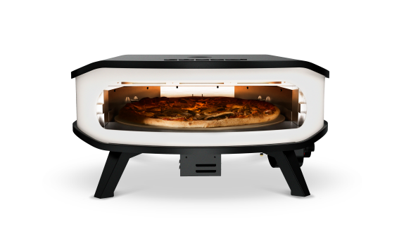 Cozze Gas Pizzaofen 17 mit Drehteller inkl. Hitzeschutz, Anschlußset & Abdeckhaube