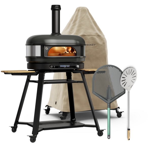 Gozney Pizzaofen Dome XL Dual Fuel Pizzaofen-Bundle, Black + Stand, Heber, Wender, Abdeckhaube