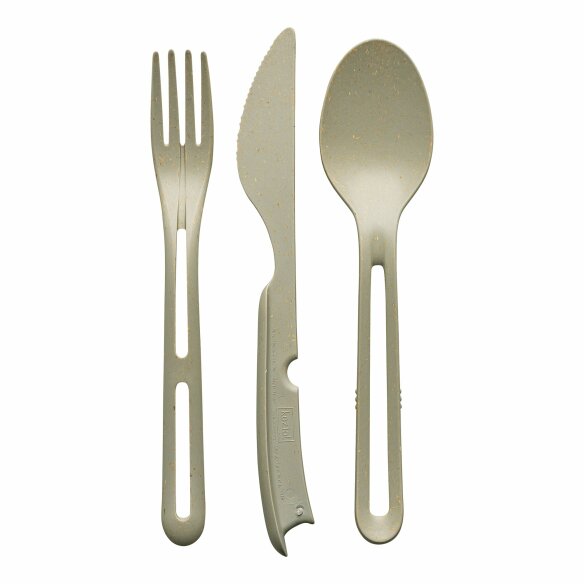 Koziol Geschirrserie Organic Besteck-Set 3-teilig, sand