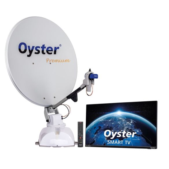 Automatische Sat Anlage OYSTER Premium 85 Twin LNB mit TV Gerät 24