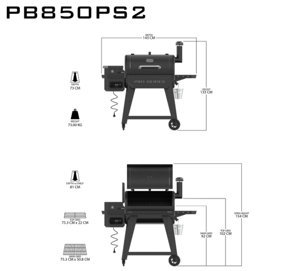 Pit Boss Pellet Smoker PRO 850 Wifi inkl. 9 Kg Pellets
