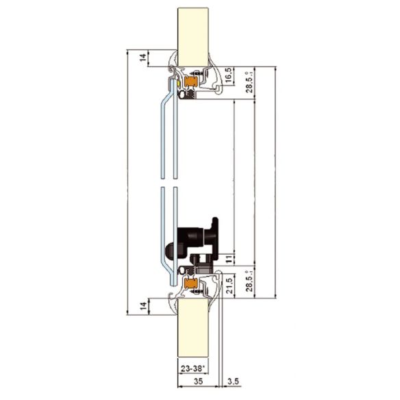 Aluminium-Rahmenfenster Polyvision Skizze