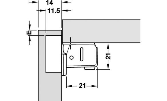 Häfele Schrankscharnier Aluminium