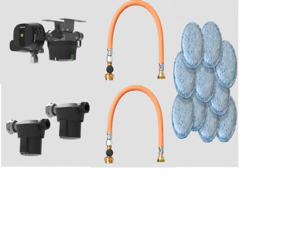 Truma Gasdruckregler DuoControl CS - vertikal / Wandmontage - 30 mbar -  inkl. zwei Gasfilter und zwei Hochleistungsschläuche